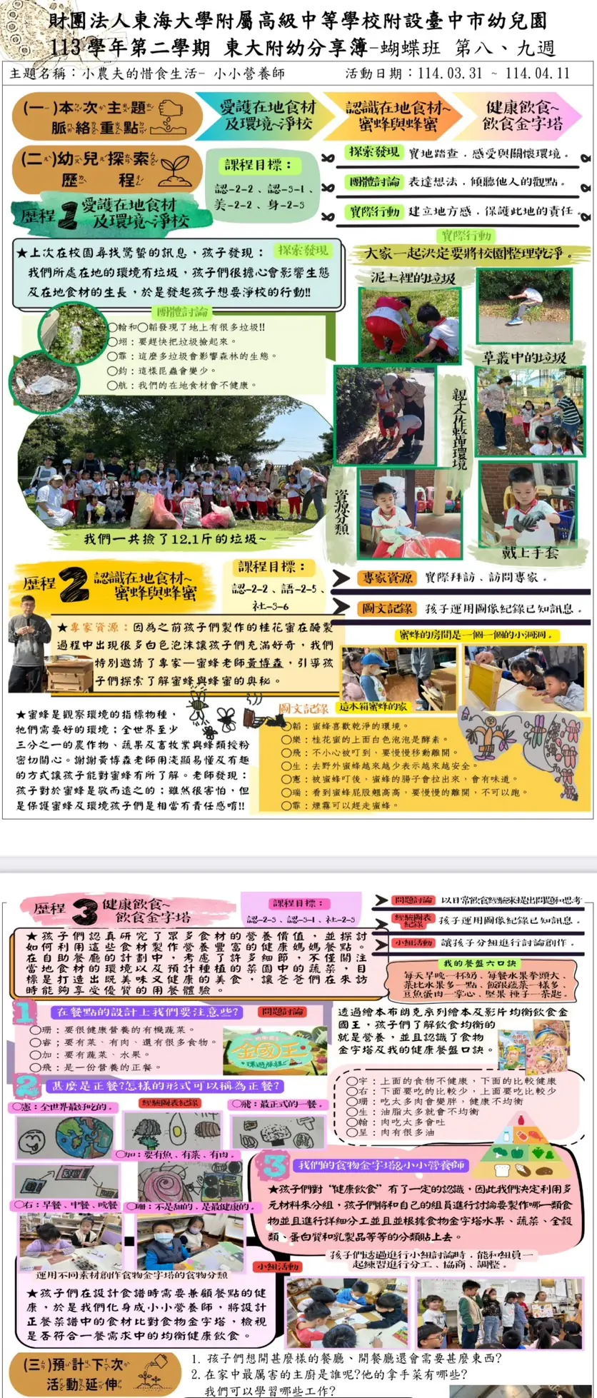 各班主題教學 5 蝴蝶班 第八、九週分享簿